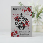 Halloween rsvp bruiloft kaartje (Staand voorkant)