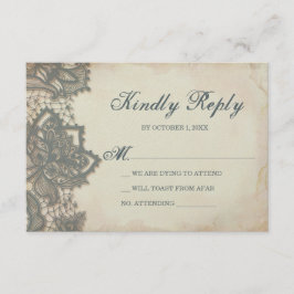 Halloween RSVP-kaart - Gothic Lace RSVP Kaartje