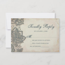 Halloween RSVP-kaart - Gothic Lace RSVP Kaartje