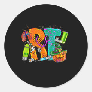 Halloween RT Respiratory Therapist spooky RT-pomp Ronde Sticker