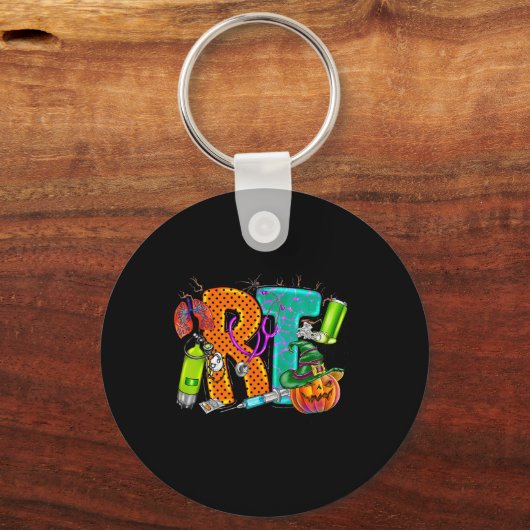 Halloween RT Respiratory Therapist spooky RT-pomp Sleutelhanger (Voorkant)