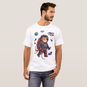 Halloween Ruimtevaartkat Sleutel Ruimtestation T-shirt (Voorkant volledig)