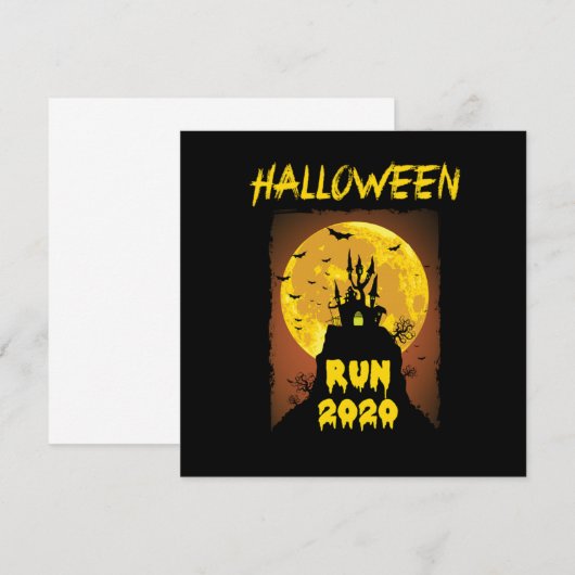Halloween run 2020 Spooky Bats Moon Horror Gift Kaart (Voorkant / Achterkant)