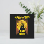 Halloween run 2020 Spooky Bats Moon Horror Gift Kaart (Staand voorkant)