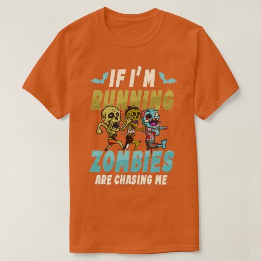 halloween runner _ als je zombies die me achtervol t-shirt (Design voorkant)
