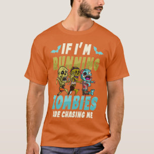 halloween runner _ als je zombies die me achtervol t-shirt