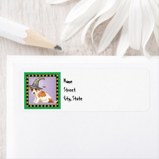 Halloween Russell Terrier Label (Insitu)