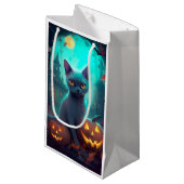 Halloween Russisch blauw Kat met pompoenen eng Klein Cadeauzakje (Voorkant Gekanteld)