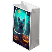 Halloween Russisch blauw Kat met pompoenen eng Klein Cadeauzakje (Achterkant Gekanteld)