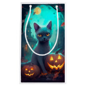 Halloween Russisch blauw Kat met pompoenen eng Klein Cadeauzakje (Voorkant)