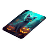 Halloween Russisch blauw Kat met pompoenen eng Magneet (Linkerzijde)