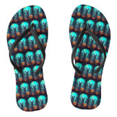 Halloween Russisch blauw Kat met pompoenen eng Teenslippers (Voetbed)