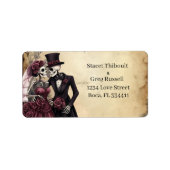 Halloween Rustic Gothic Skeleton Adres Label (Voorkant)