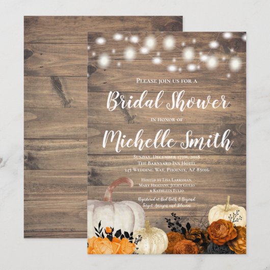 Halloween Rustic Oranje Roos Vrijgezellenfeest Kaart