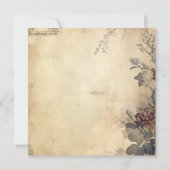 Halloween rustieke gotische skelet bruiloft kaart (Achterkant)