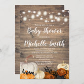 Halloween Rustieke Oranje Roos Baby Shower Kaart (Voorkant / Achterkant)