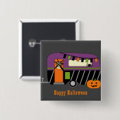 Halloween RV camper Vierkante Button 5,1 Cm (Voorkant /achterkant)