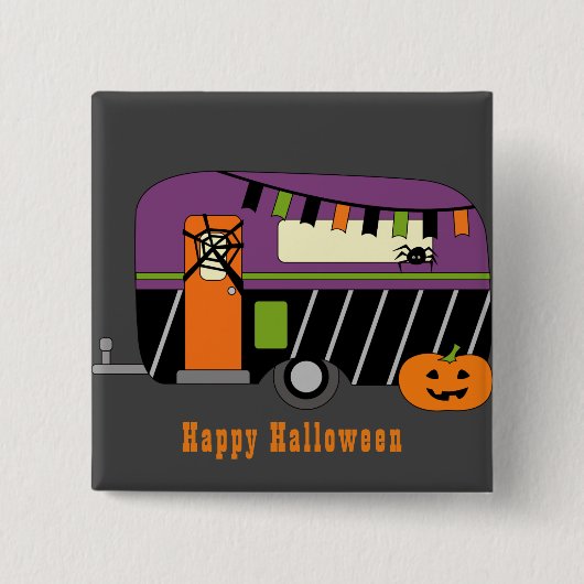 Halloween RV camper Vierkante Button 5,1 Cm (Voorkant)