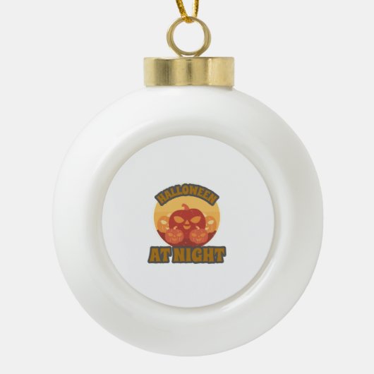 Halloween 's nachts keramische bal ornament (Voorkant)