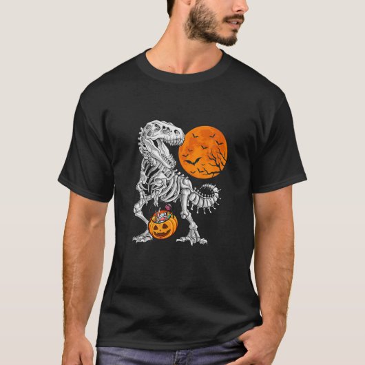 Halloween S voor jongens Kinder Dinosaur Skeleton  T-shirt (Voorkant)