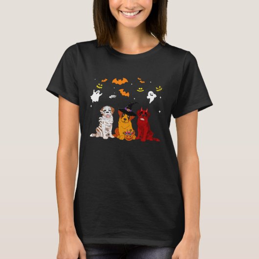 Halloween saint bernard Dogs  Mummy Witch Demon T-shirt (Voorkant)