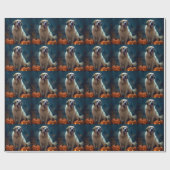 Halloween Saint Bernard met pompoenen eng Cadeaupapier (Vlak)