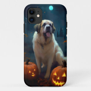 Halloween Saint Bernard met pompoenen eng Case-Mate iPhone Case