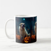 Halloween Saint Bernard met pompoenen eng Koffiemok (Links)
