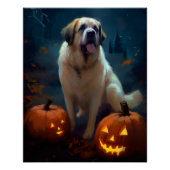 Halloween Saint Bernard met pompoenen eng Perfect Poster (Voorkant)