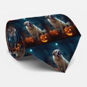 Halloween Saint Bernard met pompoenen eng Stropdas (Opgerold)