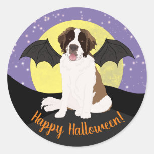 Halloween Saint Bernard Ronde Sticker