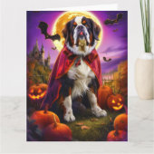 Halloween Saint Bernard Vampire Pumpkins eng Kaart (Voorkant)