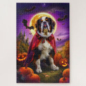 Halloween Saint Bernard Vampire Pumpkins eng Legpuzzel (Verticaal)
