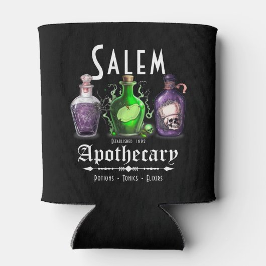Halloween Salem Apothecary Potions Tonics Elixirs Blikjeskoeler (Achterkant)