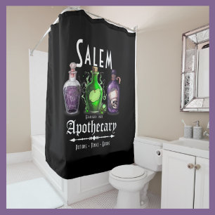 Halloween Salem Apothecary Potions Tonics Elixirs Douchegordijn