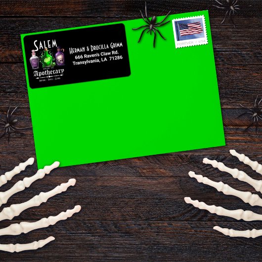 Halloween Salem Apothecary Potions Tonics Elixirs Etiket