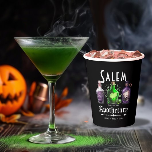 Halloween Salem Apothecary Potions Tonics Elixirs Papieren Bekers