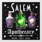 Halloween Salem Apothecary Potions Tonics Elixirs Raamsticker (Vel)