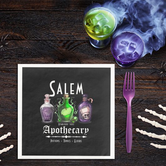 Halloween Salem Apothecary Potions Tonics Elixirs Servet