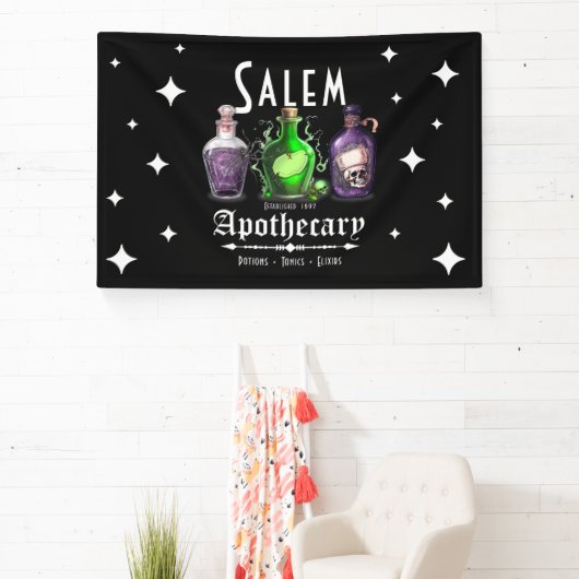 Halloween Salem Apothecary Potions Tonics Elixirs Spandoek (Insitu)