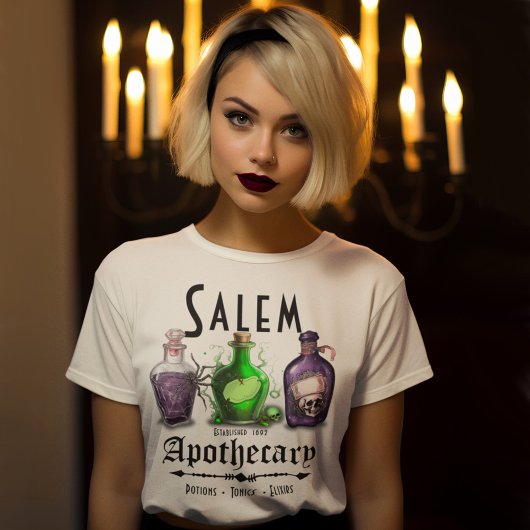 Halloween Salem Apothecary Potions Tonics Elixirs T-shirt