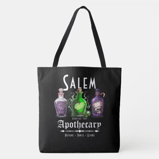 Halloween Salem Apothecary Potions Tonics Elixirs Tote Bag (Voorkant)