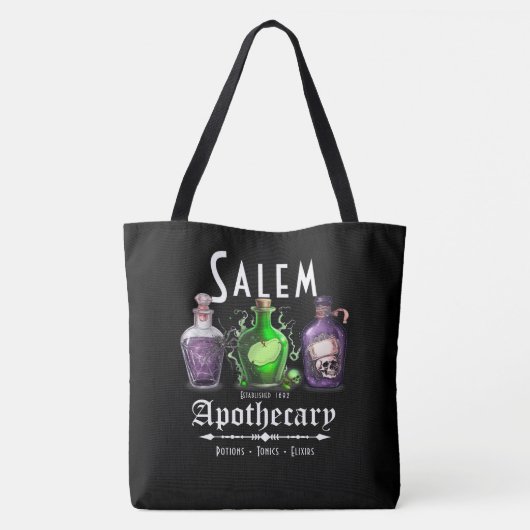 Halloween Salem Apothecary Potions Tonics Elixirs Tote Bag (Achterkant)