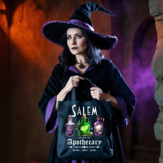 Halloween Salem Apothecary Potions Tonics Elixirs Tote Bag