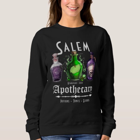 Halloween Salem Apothecary Potions Tonics Elixirs Trui (Voorkant)