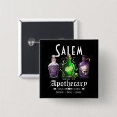 Halloween Salem Apothecary Potions Tonics Elixirs Vierkante Button 5,1 Cm (Voorkant /achterkant)