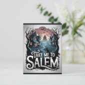 Halloween Salem Massachusetts Witch Lover Spooky Briefkaart (Staand voorkant)