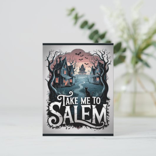 Halloween Salem Massachusetts Witch Lover Spooky Briefkaart (Staand voorkant)