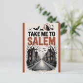 Halloween Salem Massachusetts Witch Lover Spooky Briefkaart (Staand voorkant)