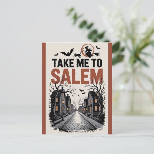 Halloween Salem Massachusetts Witch Lover Spooky Briefkaart (Staand voorkant)